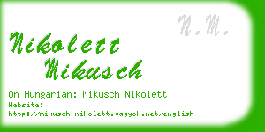 nikolett mikusch business card